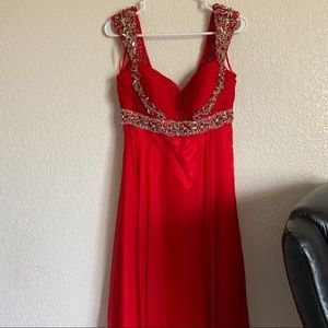Dave and Johnny red prom dress